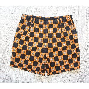 Burberry Scott Cotton Men's Shorts Checker Black & orange Size 42US /W34 Preppy